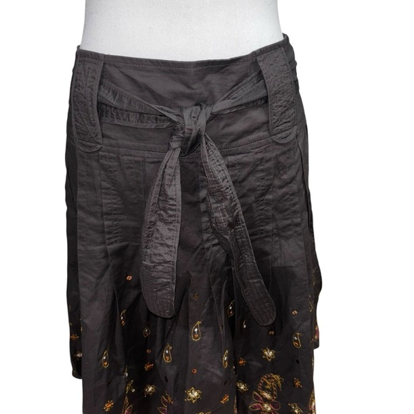 Esprit Women's Size 8 Pleated Boho Swing Skirt Embroidered Sequins NWT Flawed - Picture 2 of 12